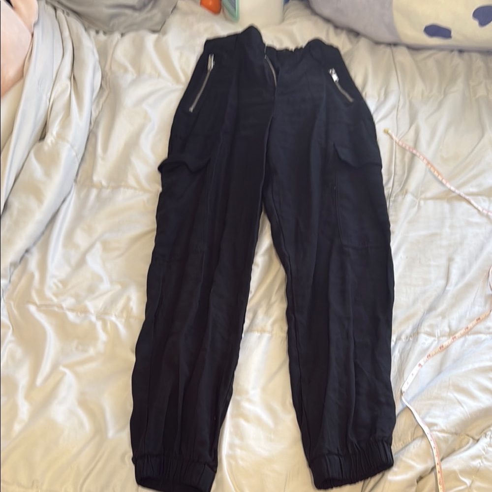 Black Cargo Jogger Pants